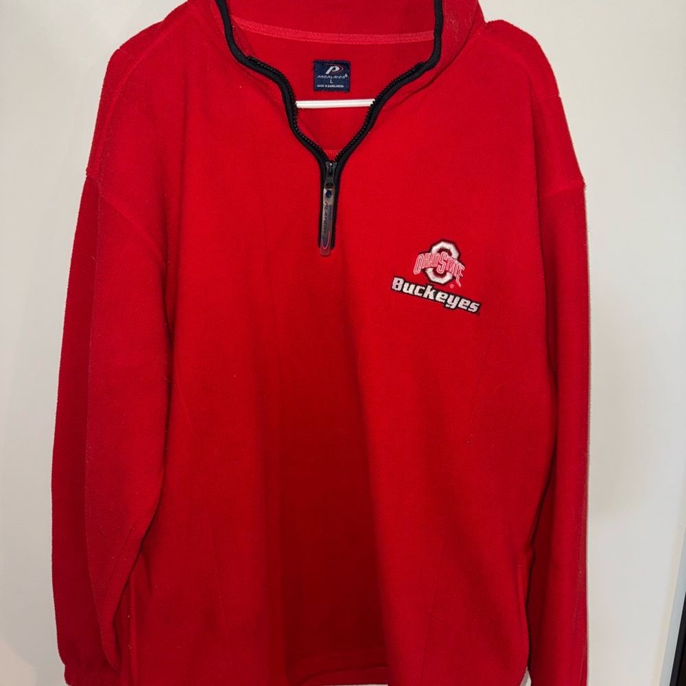 Pro Player Red Buckeyes Zip-Up Sweater